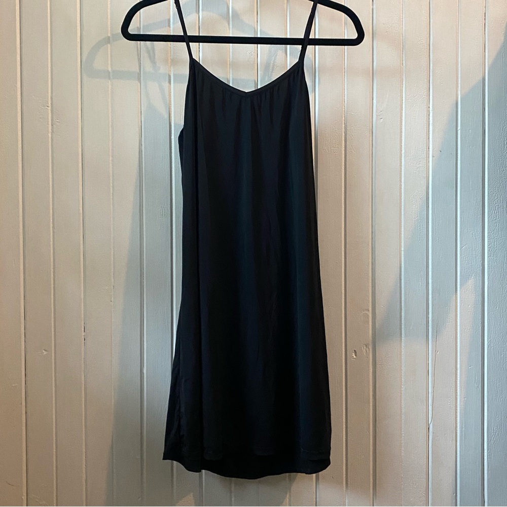 La Vie en Rose Mini Black Slip Dress